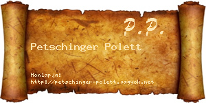 Petschinger Polett névjegykártya